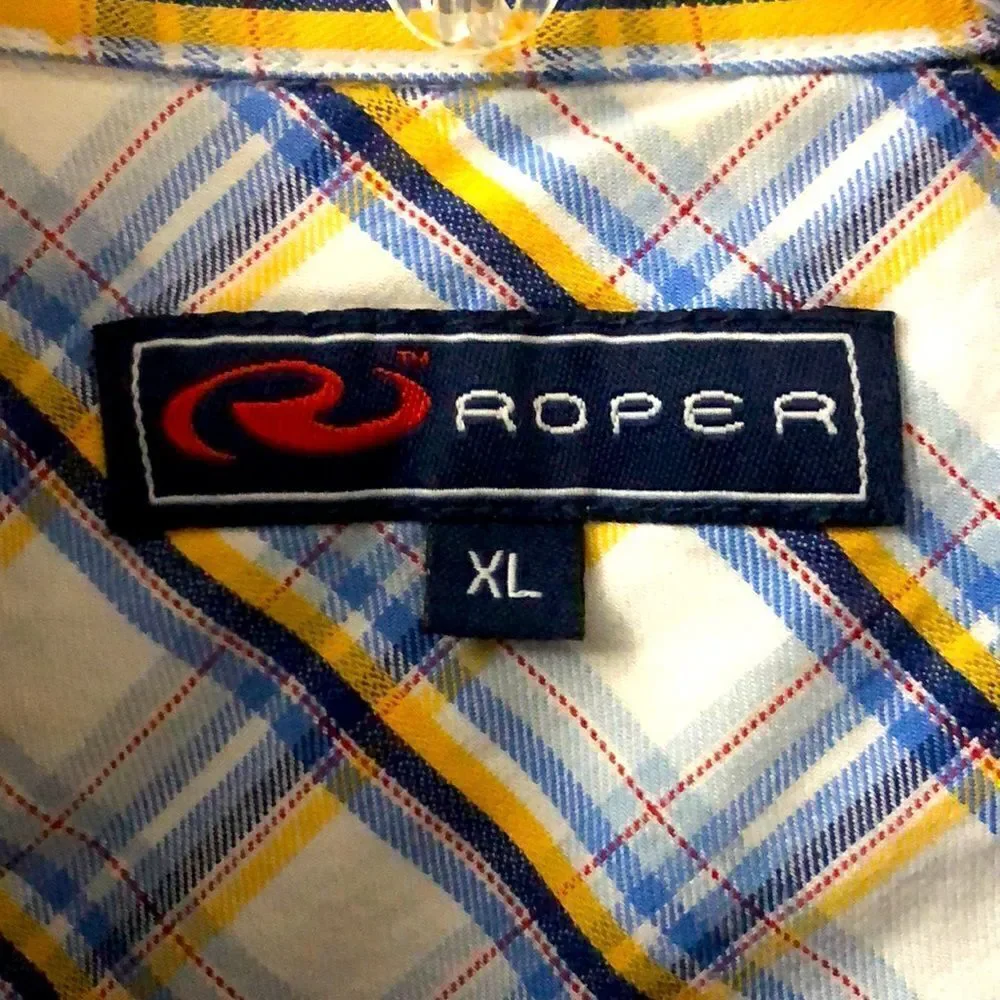 Roper mens plaid button down shirt size XL - Picture 4 of 9